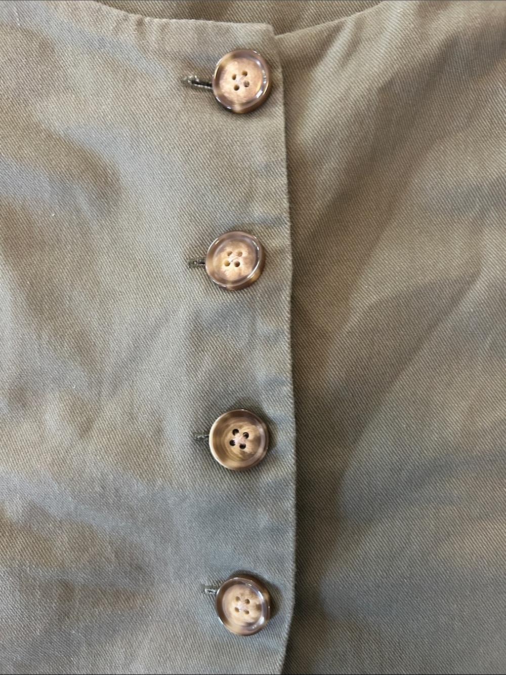 LOFT Olive Scoop Neck Button-Front Tank - Picture 3 of 6